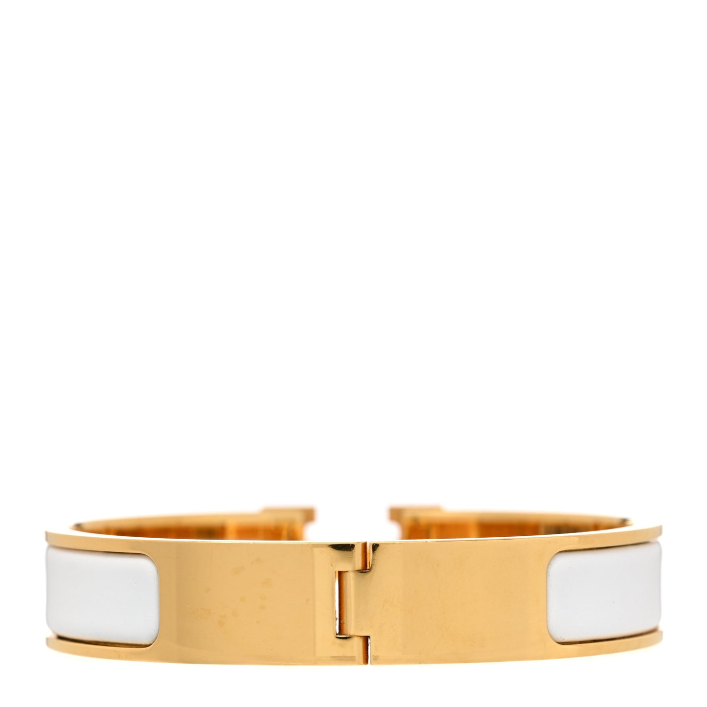 Enamel Narrow Clic Clac H Bracelet PM White
