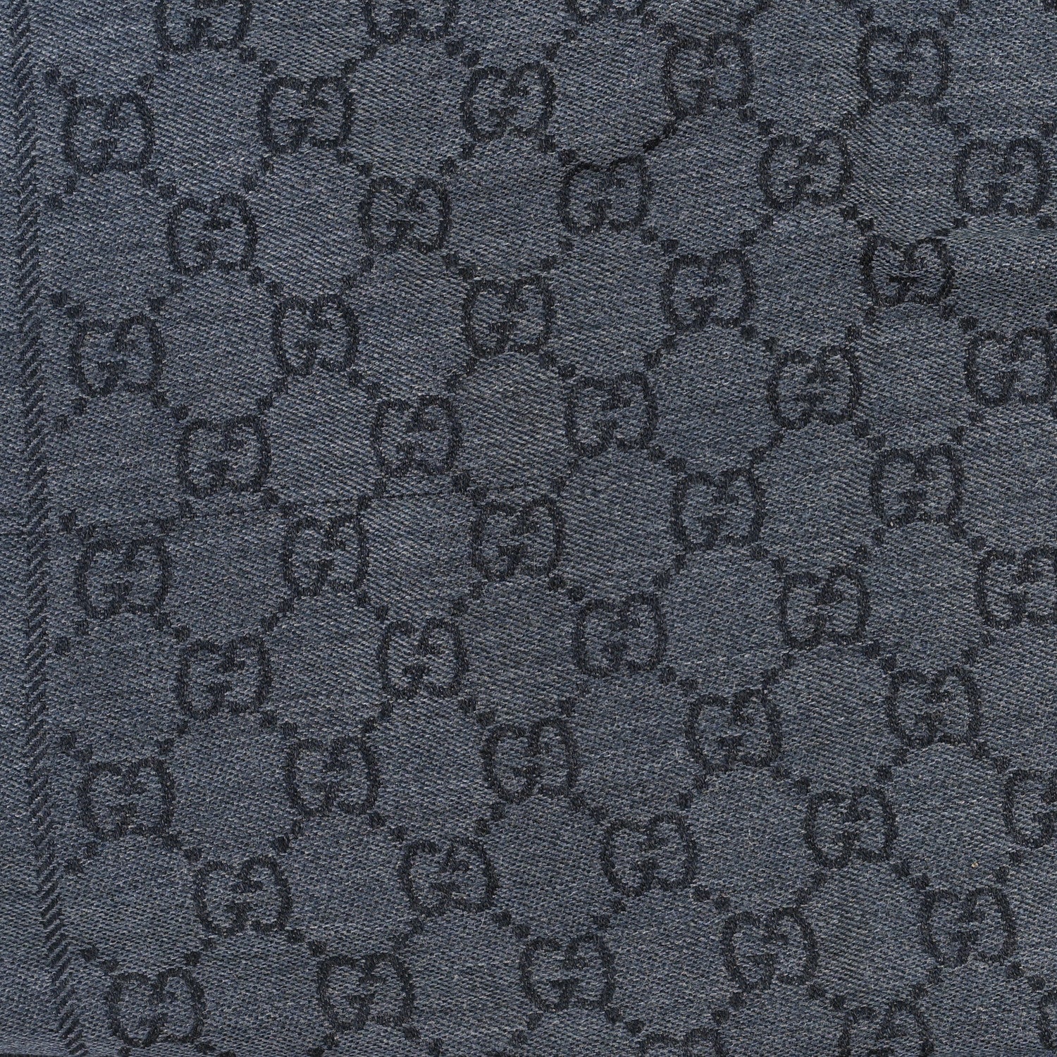 Gucci Wool Jacquard GG Monogram Sten Fringe Scarf Anthracite Black 4 of 5