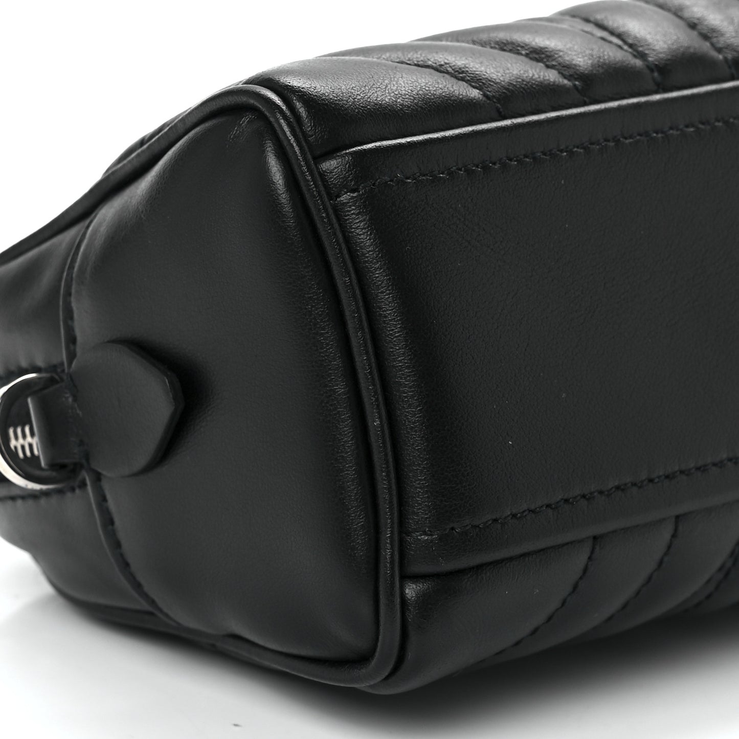 Soft Calfskin Impunture Diagramme Wristlet Pouch Black
