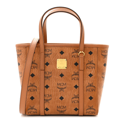 MCM Visetos Mini Toni Shopper Tote Cognac 1 of 12
