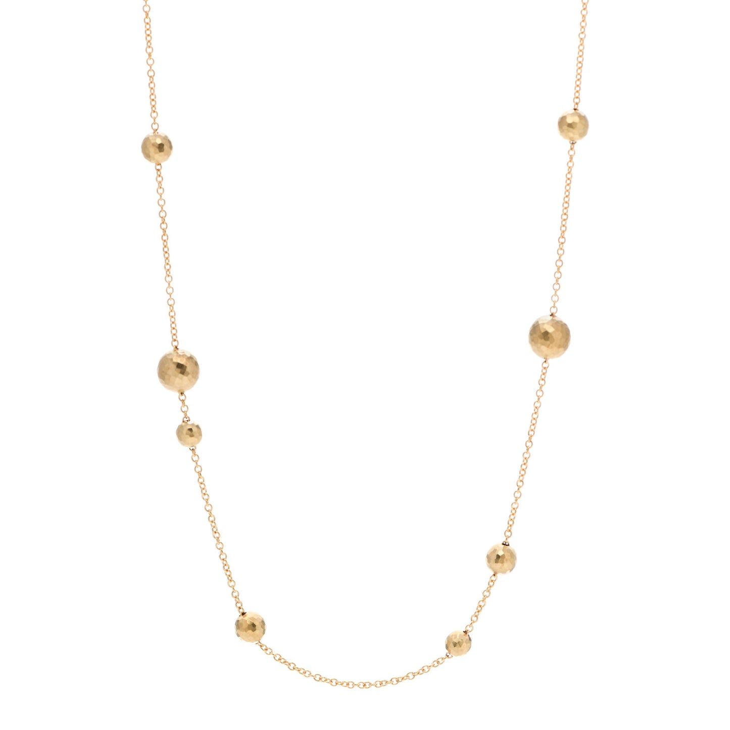 18K Yellow Gold Paloma Picasso Hammered Bead Station Necklace