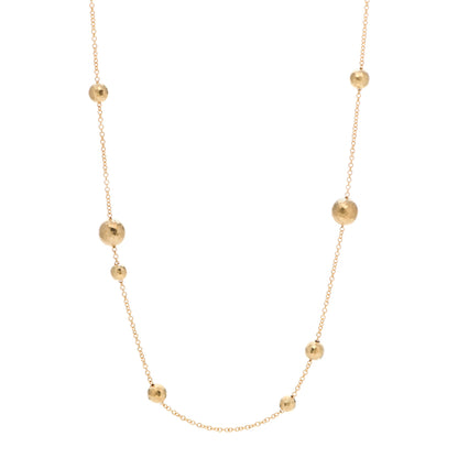 Tiffany 18K Yellow Gold Paloma Picasso Hammered Bead Station Necklace 1 of 4