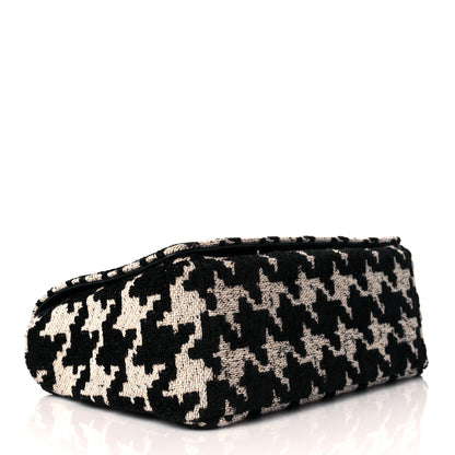 Christian Dior Technical Canvas Macro Houndstooth Medium Caro Bag Black White 4 of 11