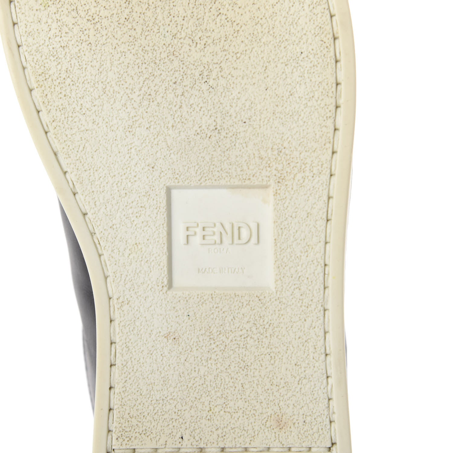 Fendi Vitello Microfiber FF Rockoclick Slip On Sneakers 38 Black Tobacco 6 of 7