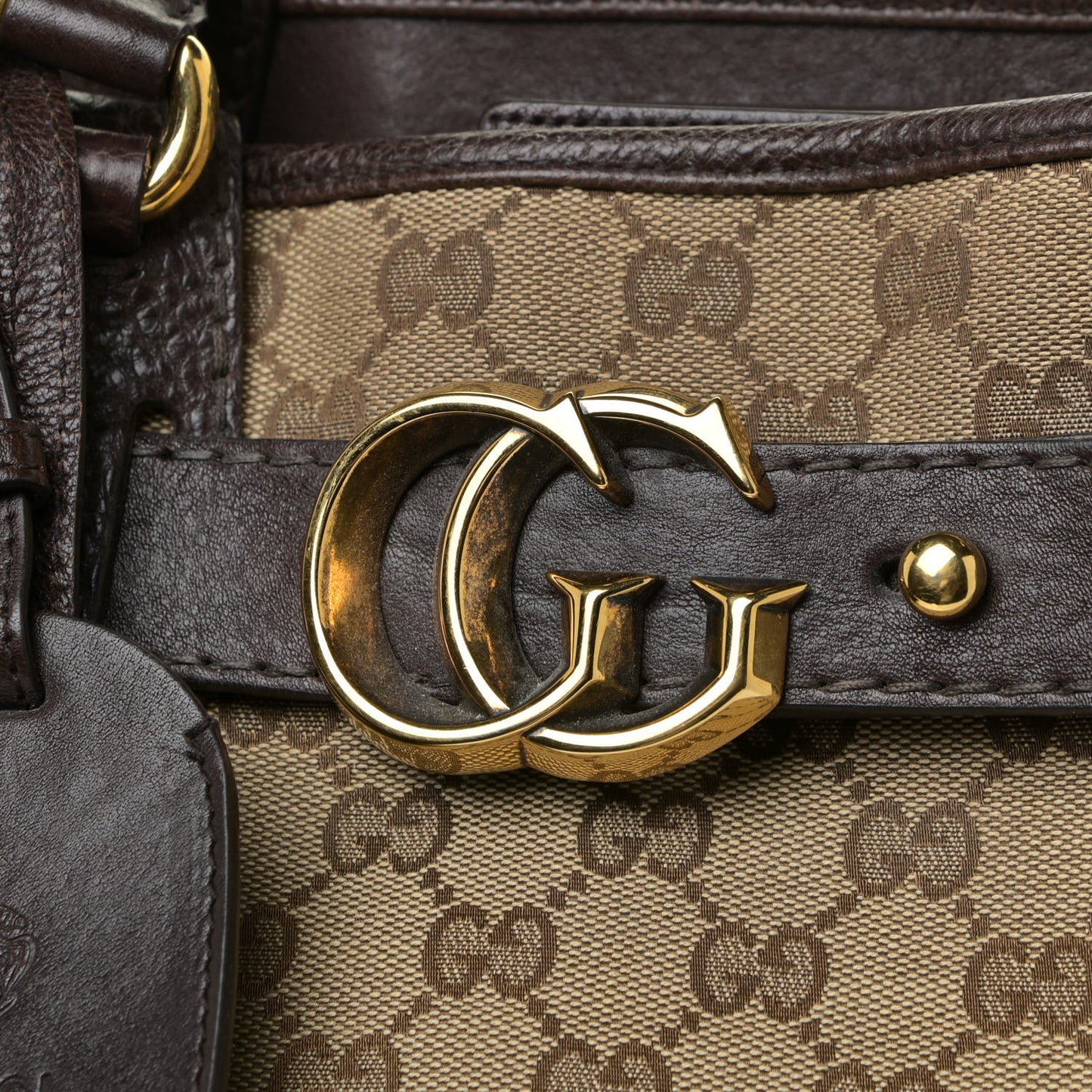 Monogram Medium GG Running Tote Dark Brown