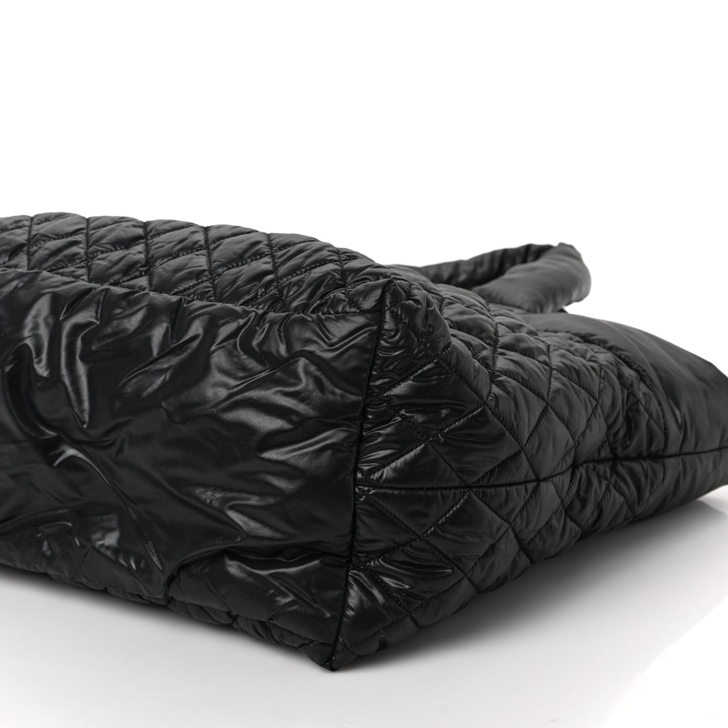 Nylon Quilted Large Coco Cocoon Tote Black