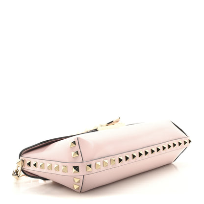 Valentino Garavani Brushed Calfskin Rockstud Flip Lock Chain Shoulder Bag Rose Quartz 4 of 9