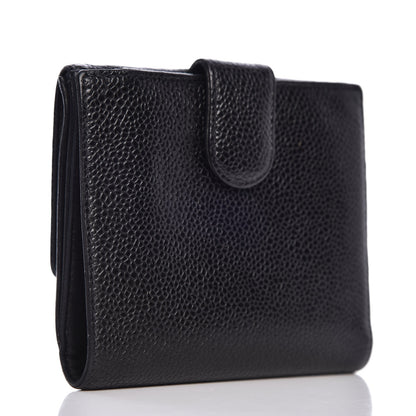 Chanel Caviar Timeless CC Compact French Wallet Black 3 of 11