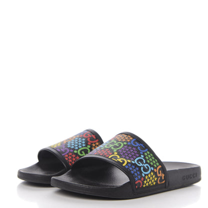 Gucci GG Supreme Monogram Psychedelic Slide Sandals 38 Black Multicolor 3 of 9