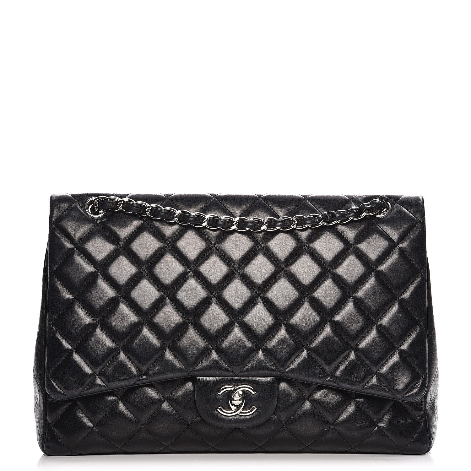 Chanel Lambskin Quilted Maxi Single Flap Black 1 of 16
