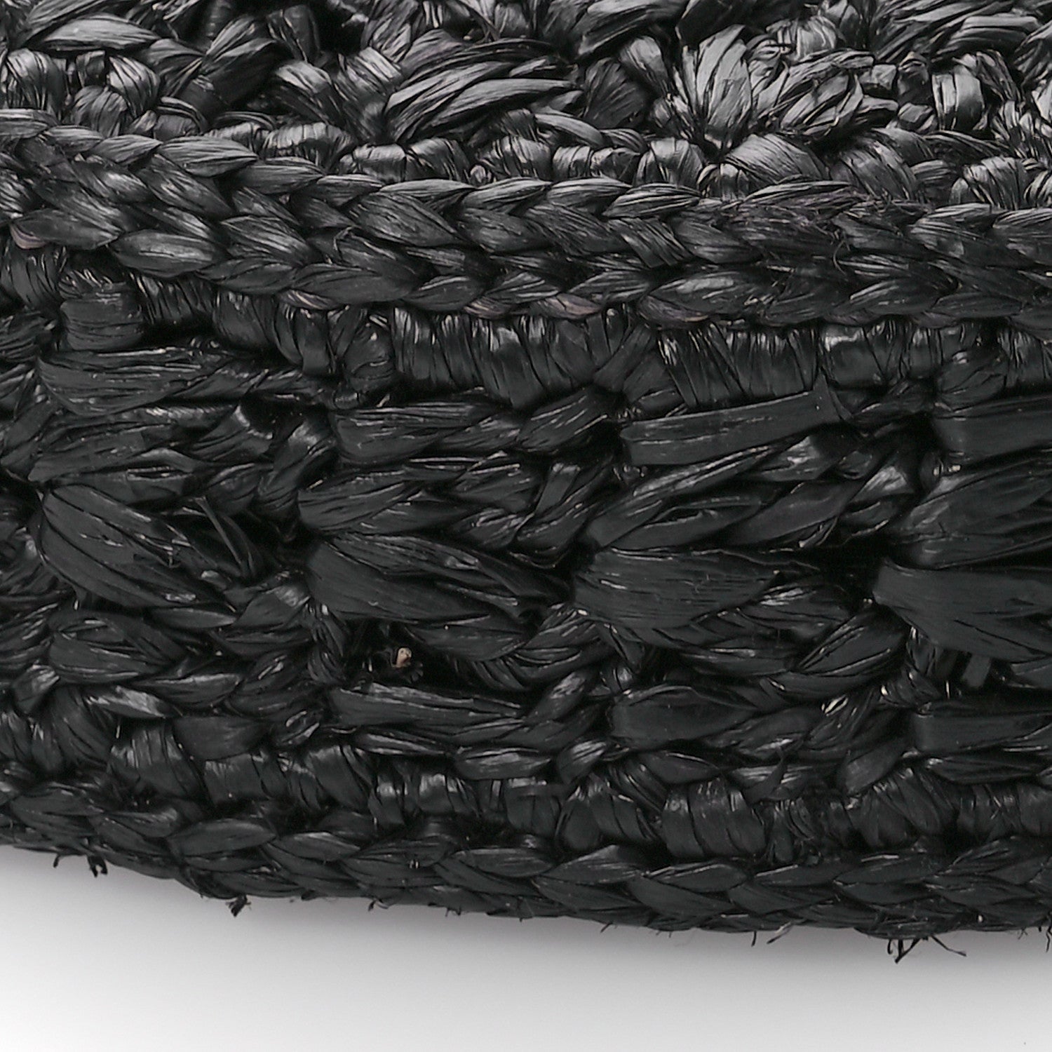 Celine Raffia Calfskin Triomphe Panier Hobo Bag Black 9 of 10