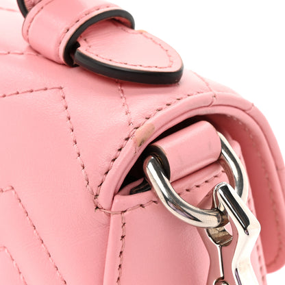 Gucci Calfskin Matelasse Mini GG Marmont Top Handle Shoulder Bag Wild Rose 14 of 14