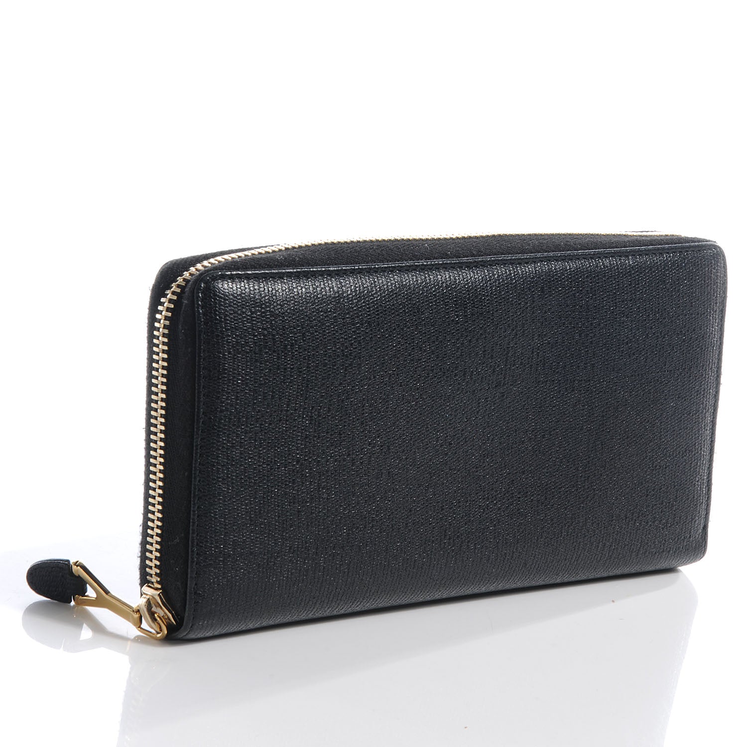 Saint Laurent Textured Chyc Zip Around Wallet Black 3 of 8