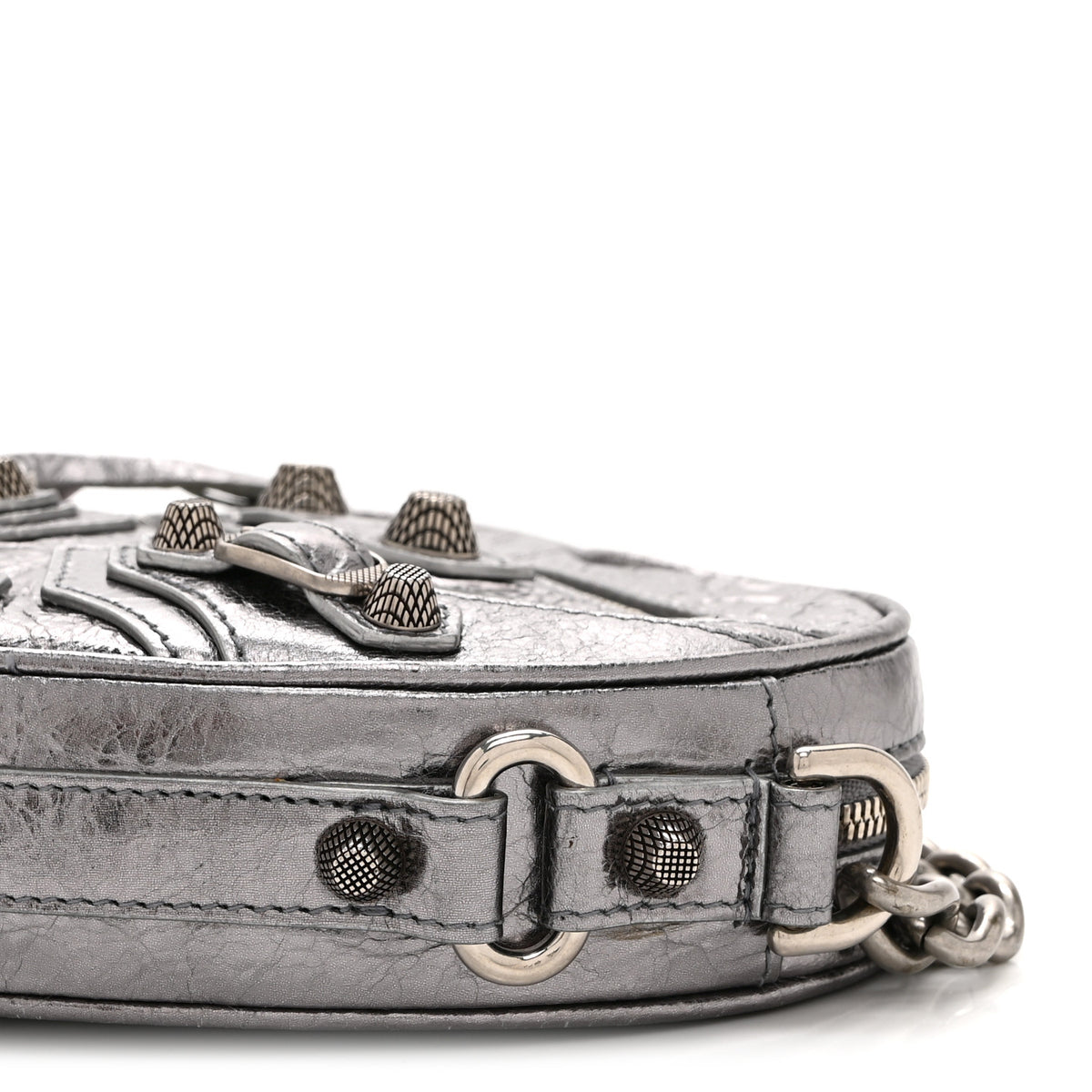 Metallic Agneau Arena Mini Le Cagole Heart Bag Silver