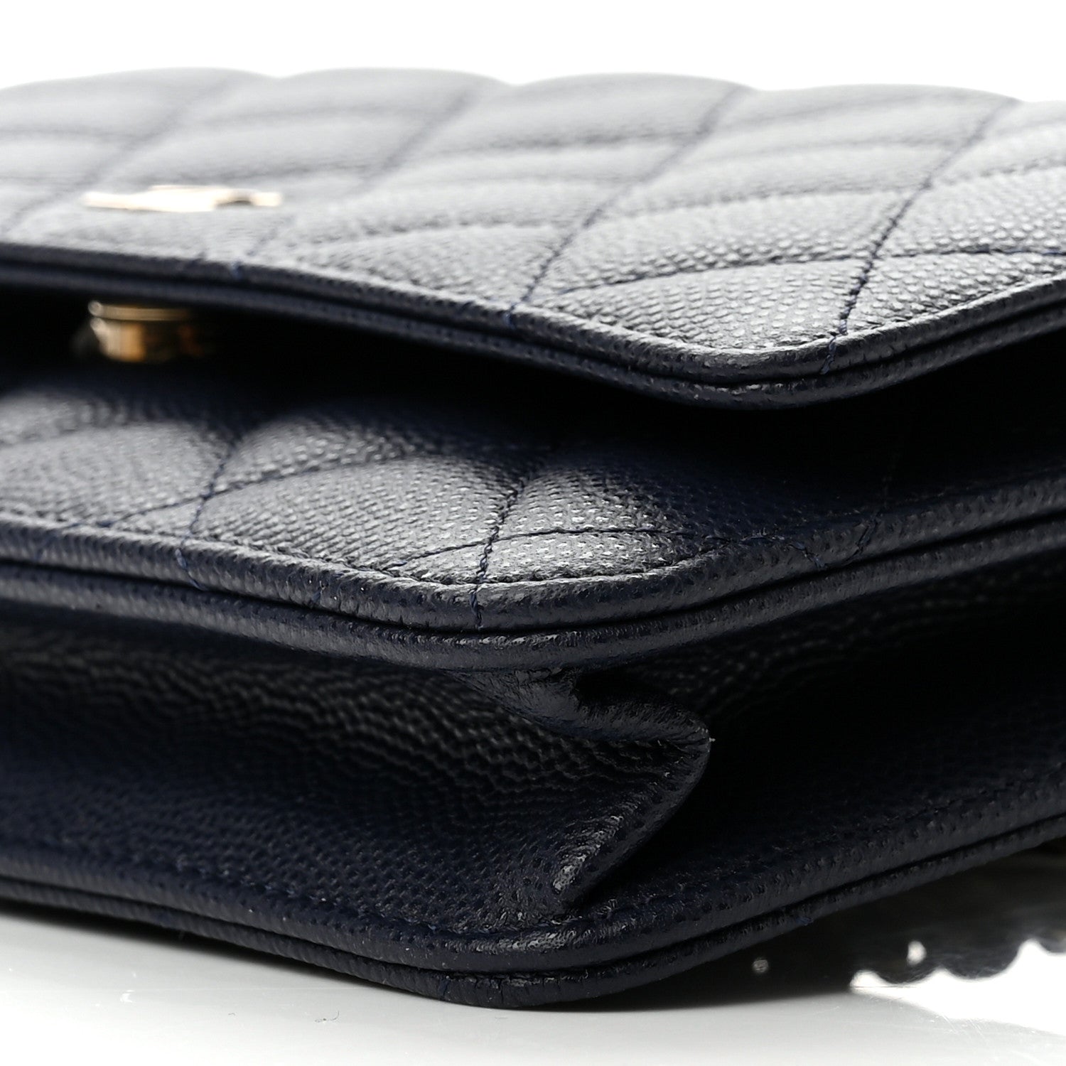 Chanel Caviar Quilted Wallet On Chain WOC Navy Blue 11 of 12