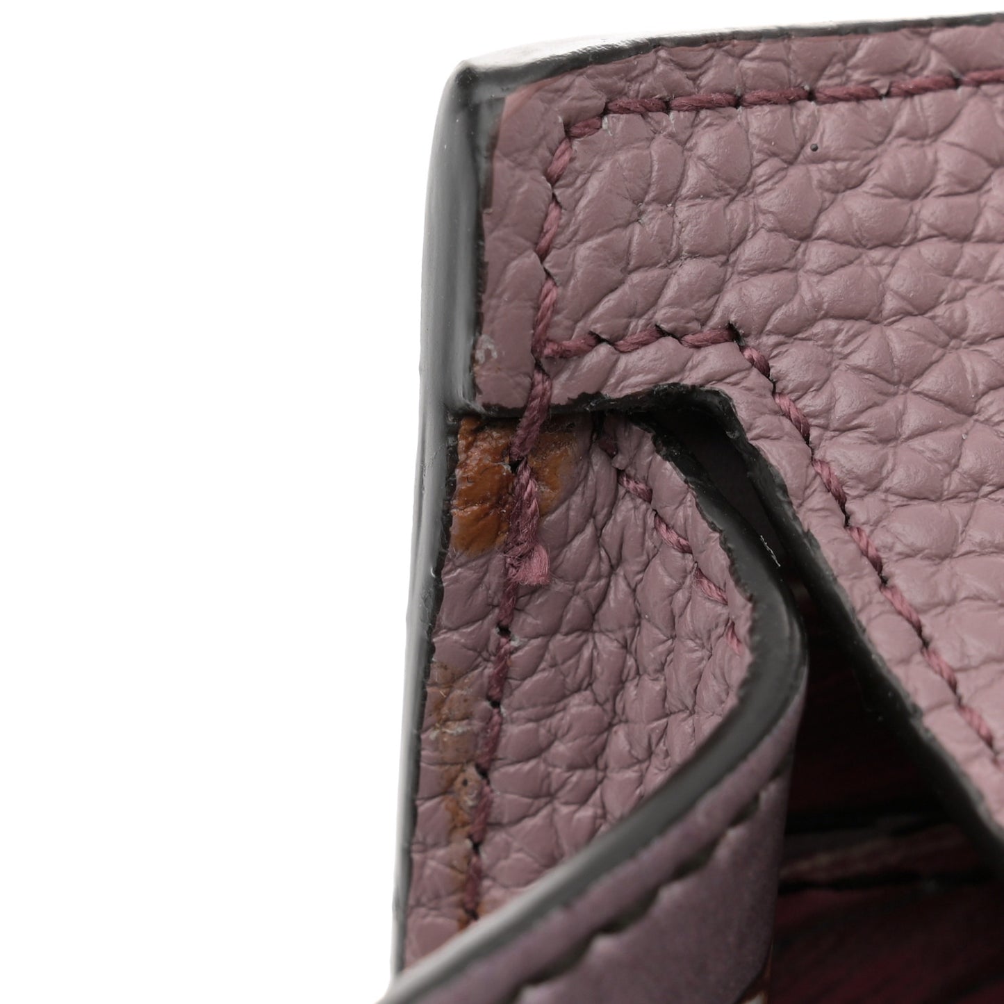 Grained Calfskin Double Handle Small Amy Tote Cinder Rose