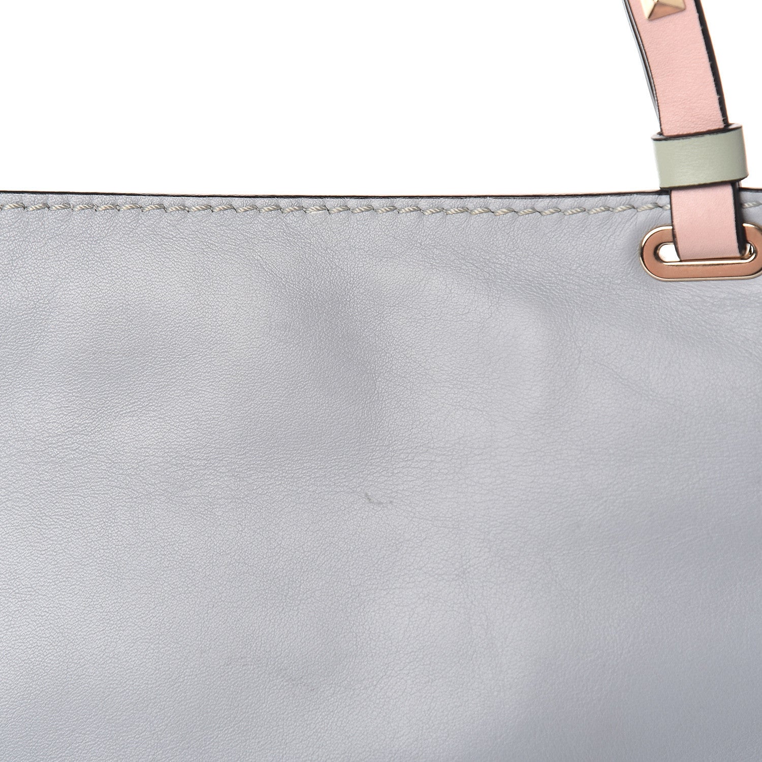 Valentino Garavani Vitello Watercolor Medium Rockstud Tote Rose Green Yellow Sky 9 of 14