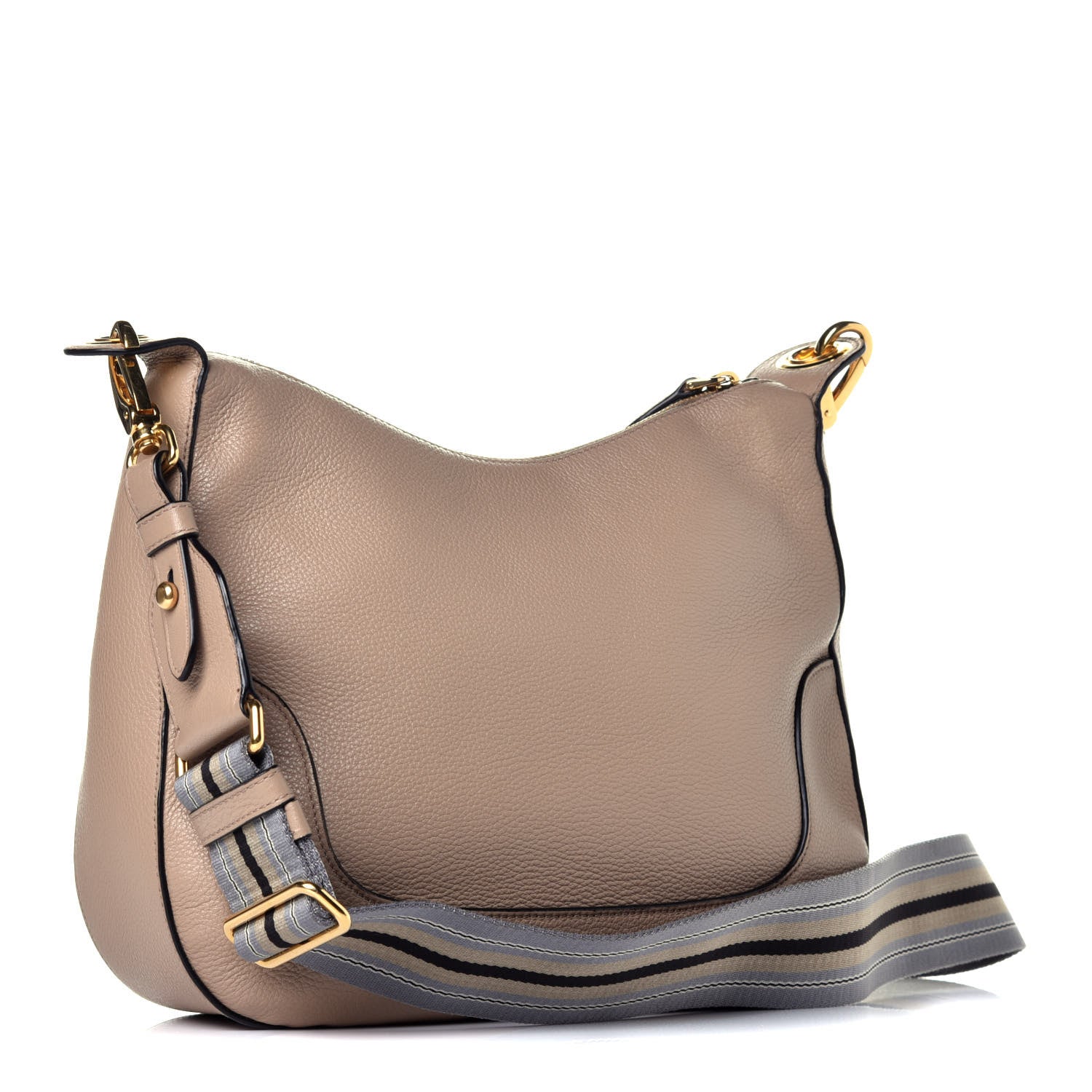 Prada Vitello Daino Zippered Hobo Messenger Cammeo 3 of 8