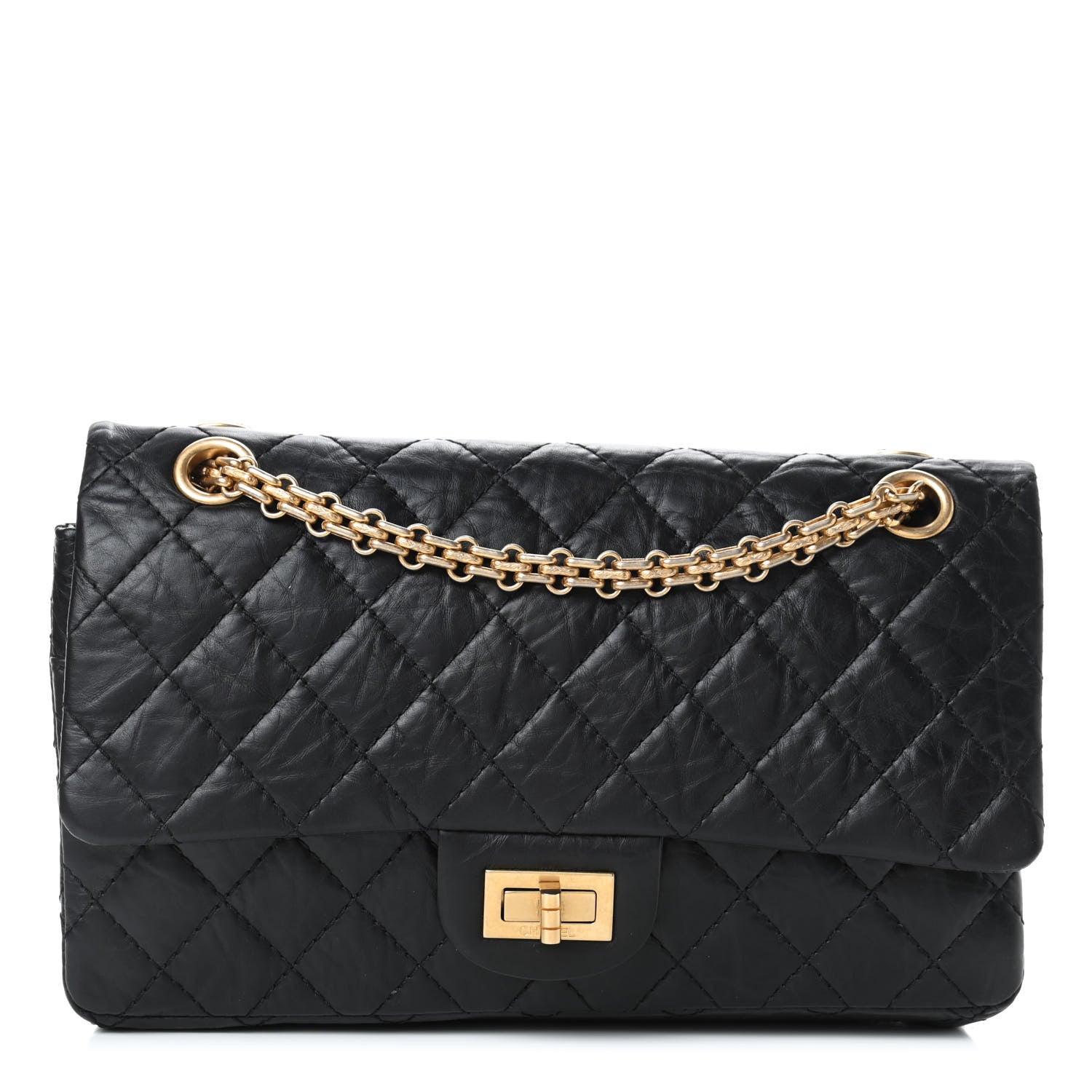Chanel Aged Calfskin Quilted 2.55 Reissue 225 Flap Black 2 of 19