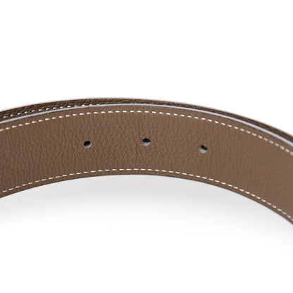 Hermes Box Togo 32mm H Belt 85 Black Etoupe 3 of 6