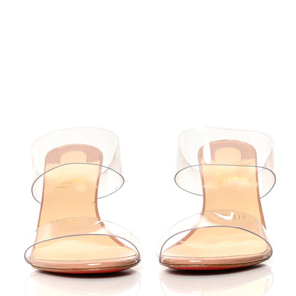 Christian Louboutin Patent PVC Just Nothing 85 Slide Sandals 40.5 Nude 2 of 7
