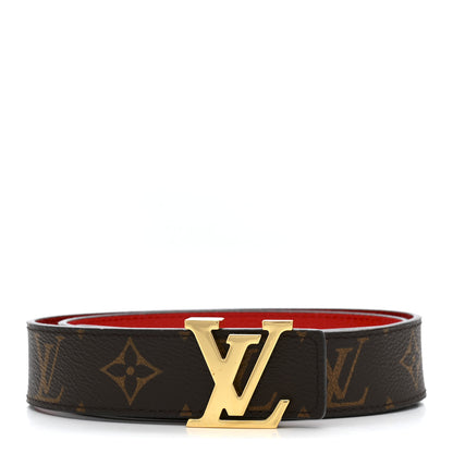 Louis Vuitton Monogram Calfskin LV Initiales Reversible Belt 75 30 Red 1 of 6