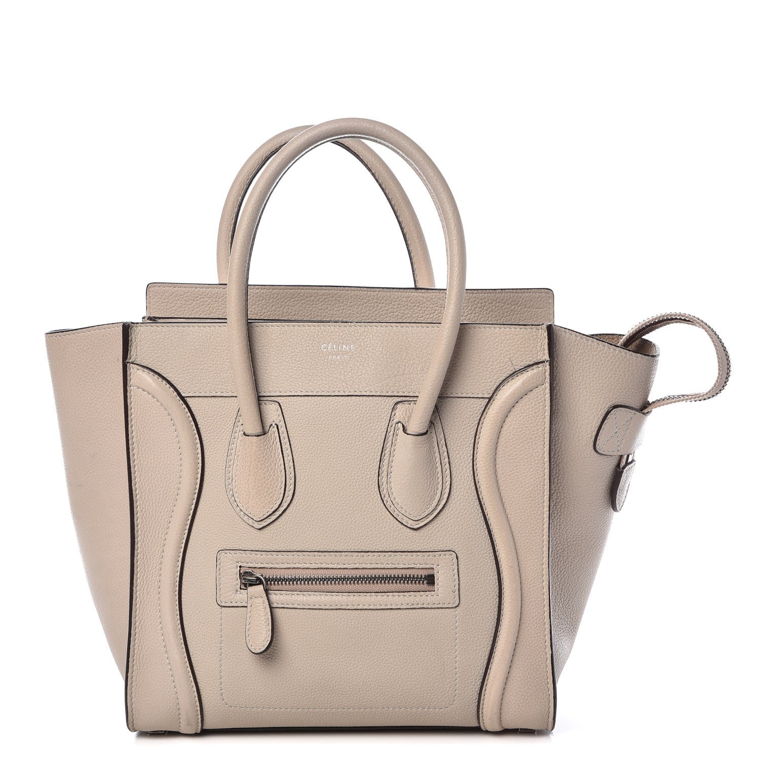 Celine Drummed Calfskin Micro Luggage Dune 1 of 14