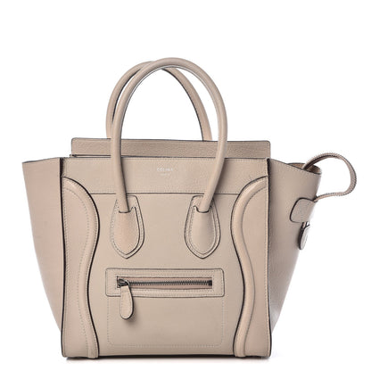 Celine Drummed Calfskin Micro Luggage Dune 1 of 14