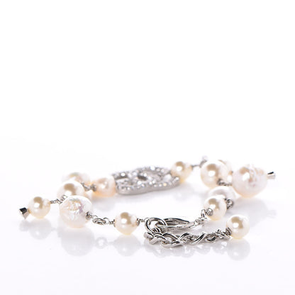 Chanel Pearl Crystal CC Bracelet Pearly White 3 of 6