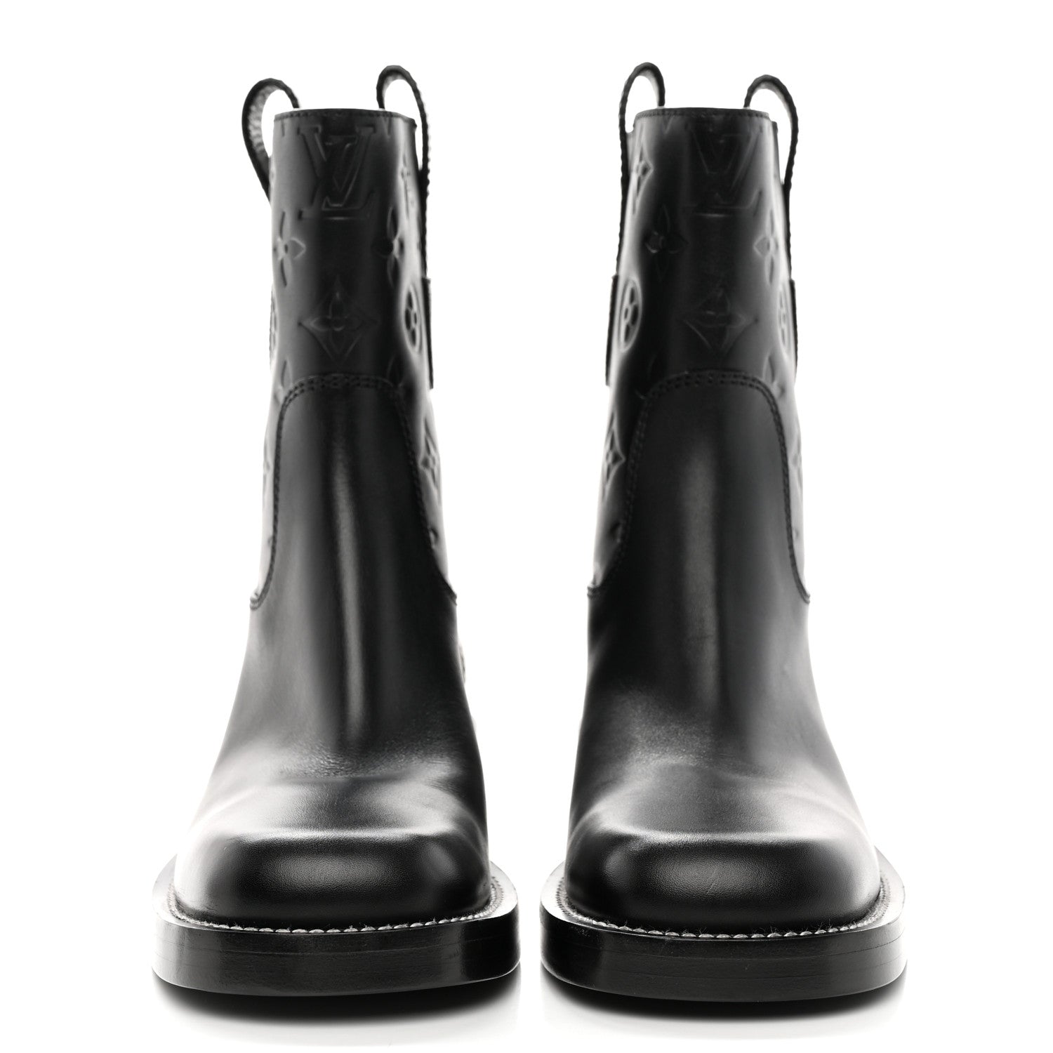Louis Vuitton Calfskin Monogram Downtown Ankle Boots 36 Black 2 of 9