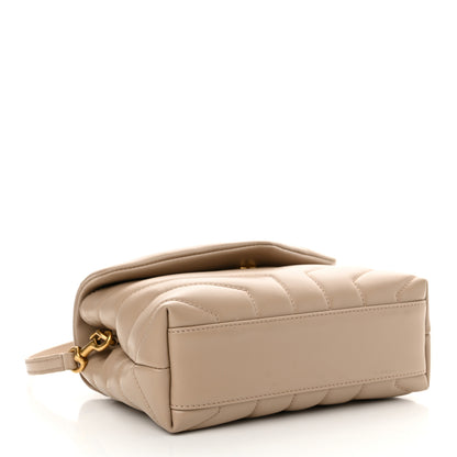Saint Laurent Calfskin Y Quilted Monogram Toy Loulou Crossbody Bag Dark Beige 4 of 11