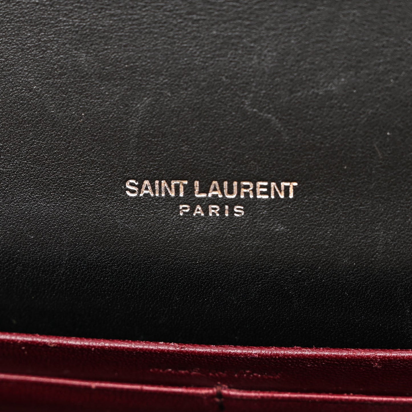 Calfskin Lizard Embossed Monogram Cassandra Chain Wallet Black