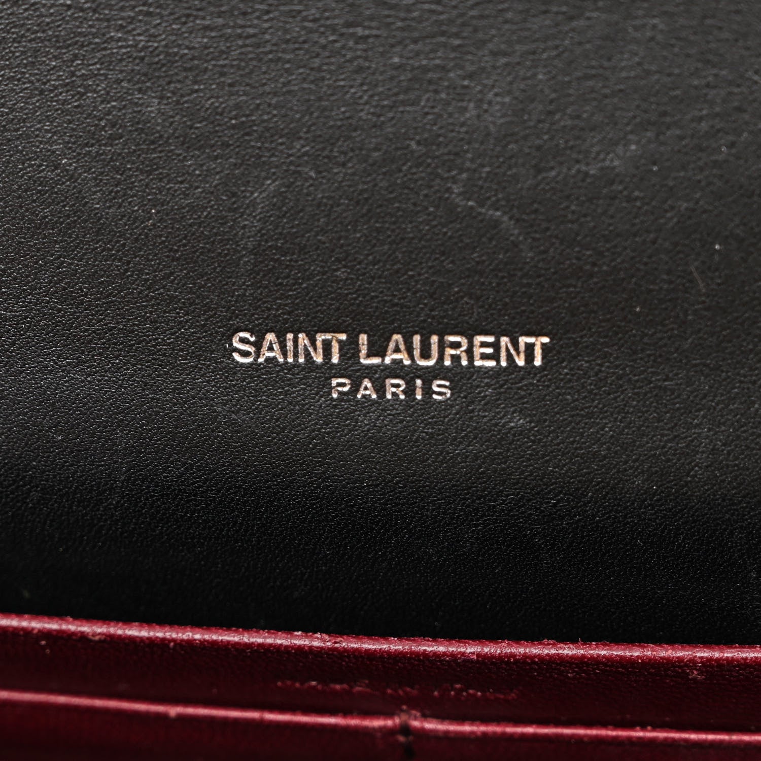 Saint Laurent Calfskin Lizard Embossed Monogram Cassandra Chain Wallet Black 6 of 13