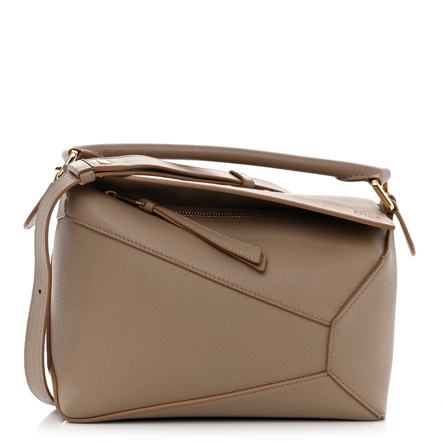 Loewe Grained Calfskin Small Puzzle Edge Bag Sand 1 of 10