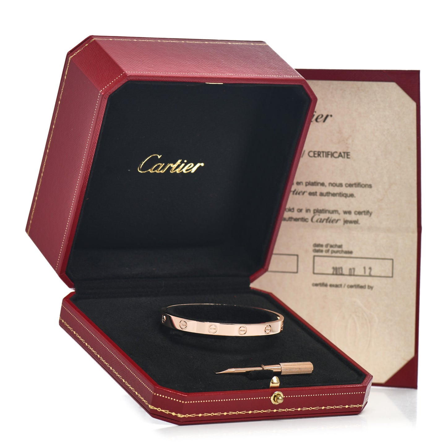 18K Pink Gold LOVE Bracelet 17