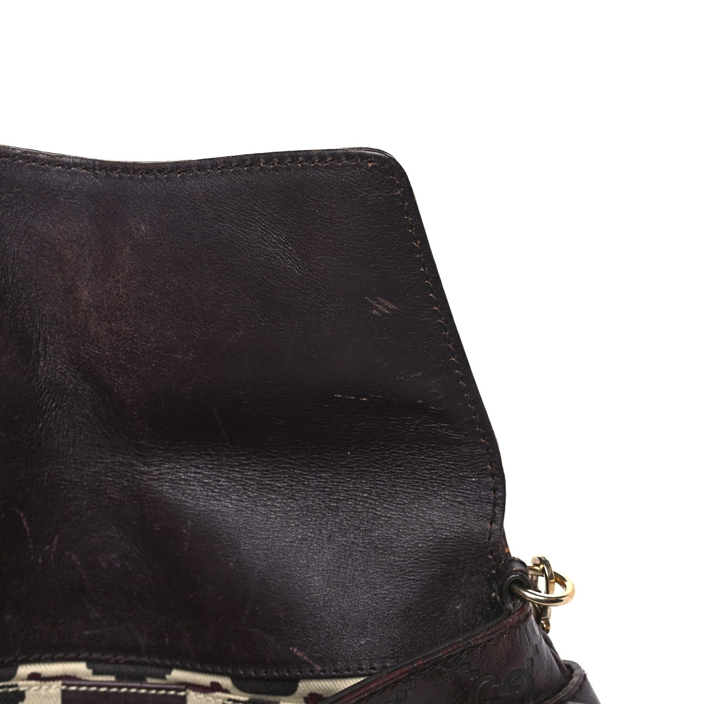 Guccissima Small Horsebit Chain Clutch Chocolate