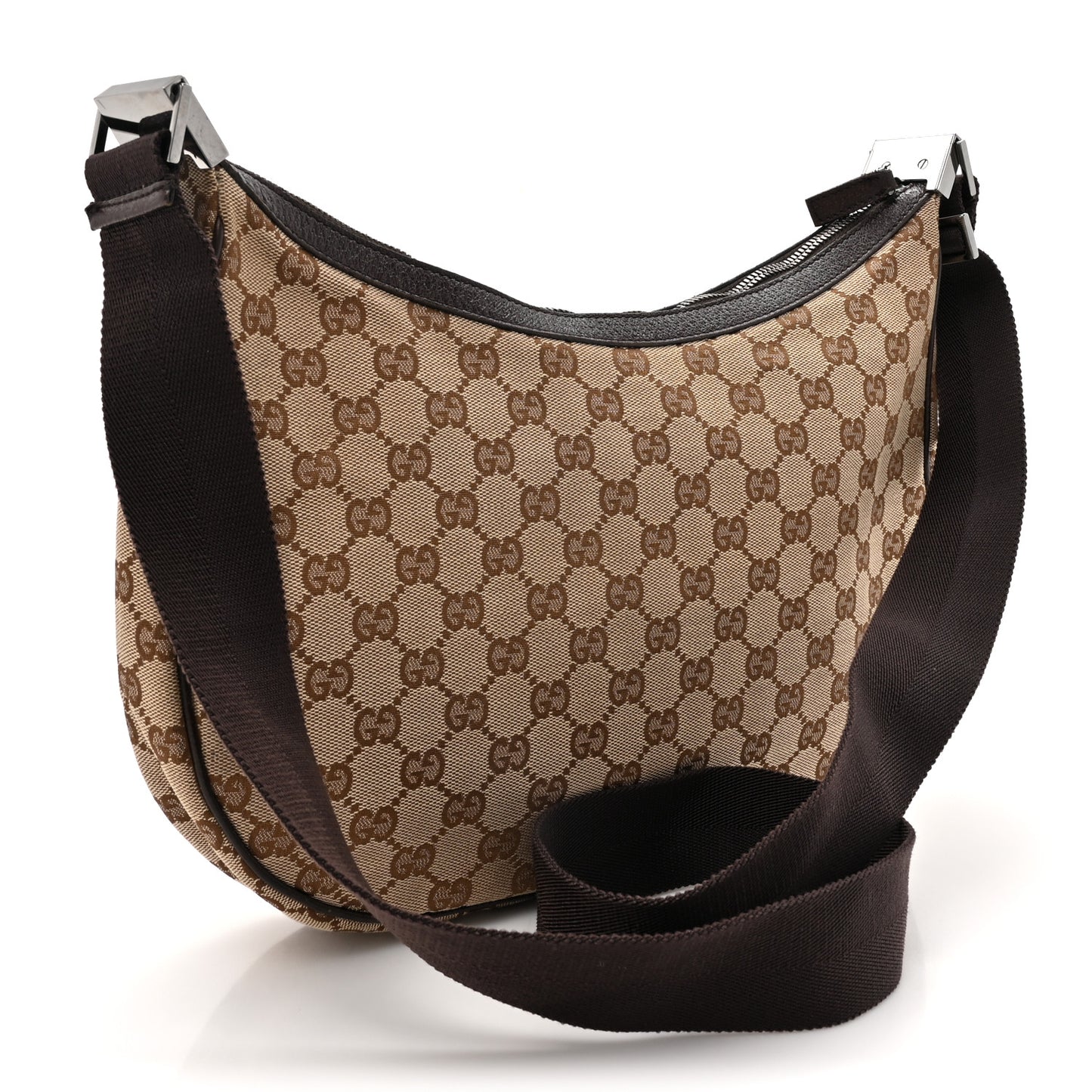 Monogram Medium Half Moon Hobo Dark Brown