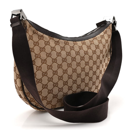 Gucci Monogram Medium Half Moon Hobo Dark Brown 2 of 10
