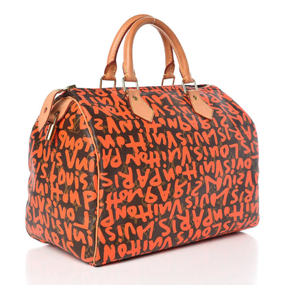 Louis Vuitton Monogram Graffiti Speedy 30 Orange 3 of 9