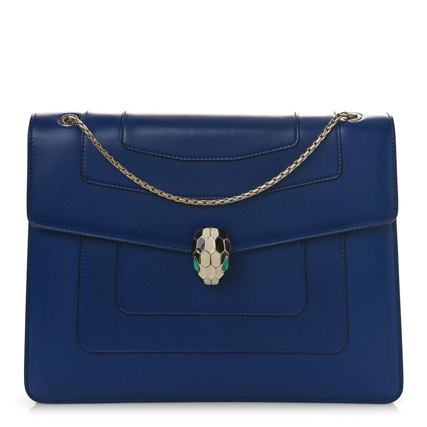 Calfskin Serpenti Forever Shoulder Bag Navy