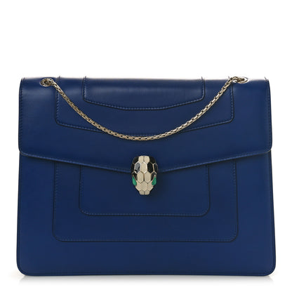 Bulgari Calfskin Serpenti Forever Shoulder Bag Navy 1 of 8
