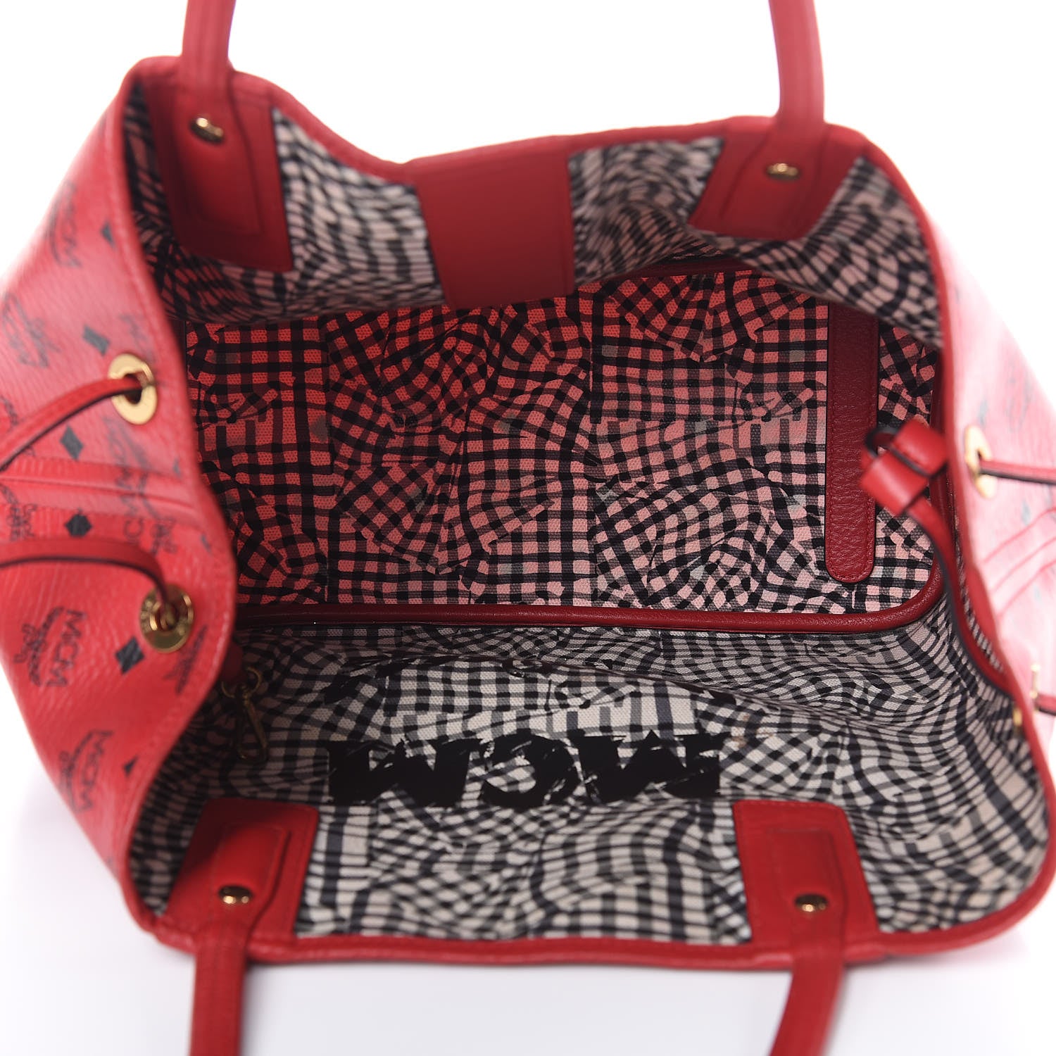 MCM Visetos Medium Liz Reversible Shopper Tote Ruby Red 8 of 23