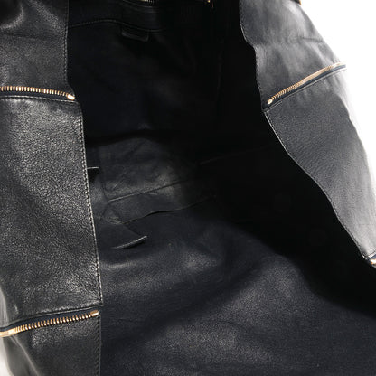 Celine Leather Horizontal Zipper Gusset Cabas Black 8 of 12
