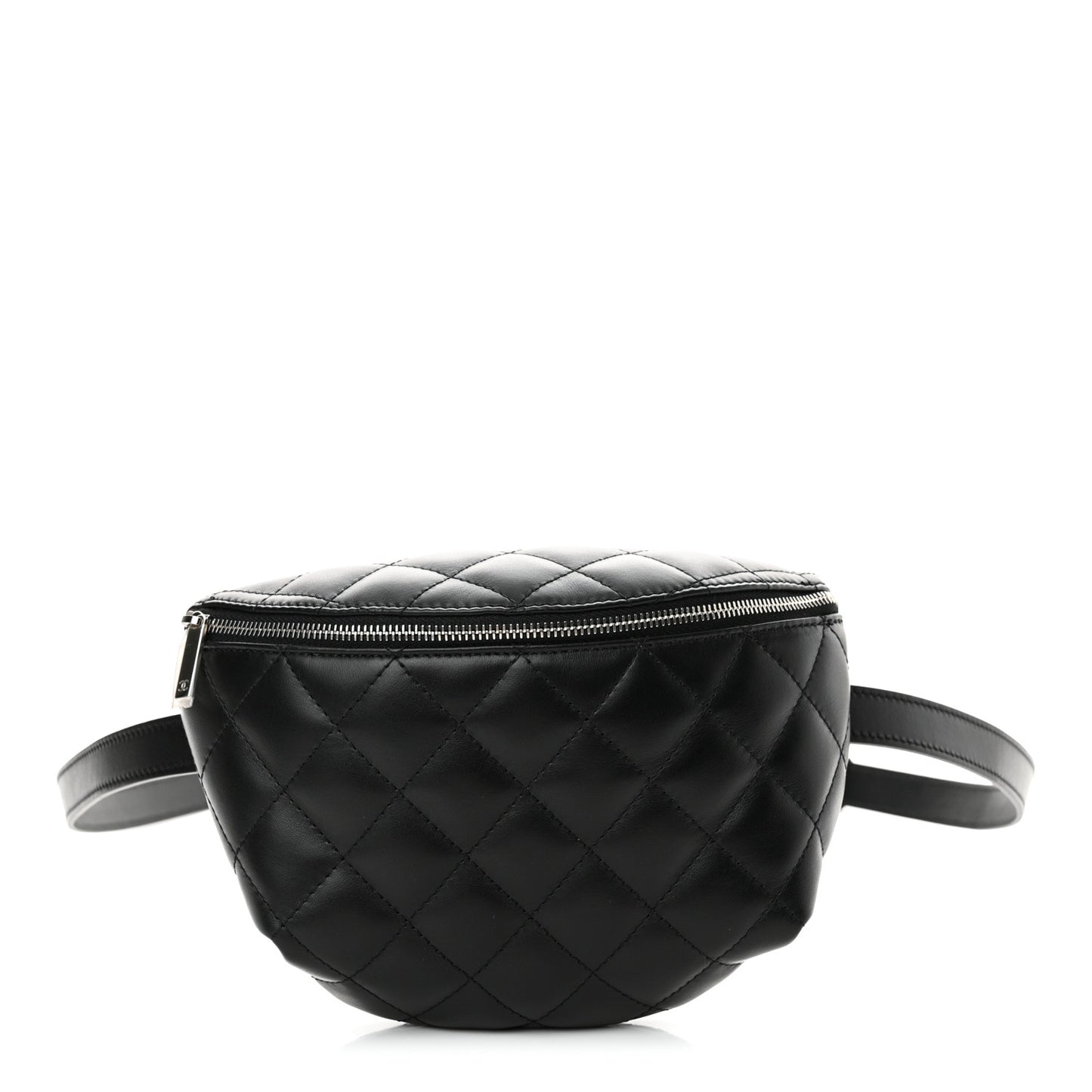 Calfskin Quilted Waist Belt Bag Black