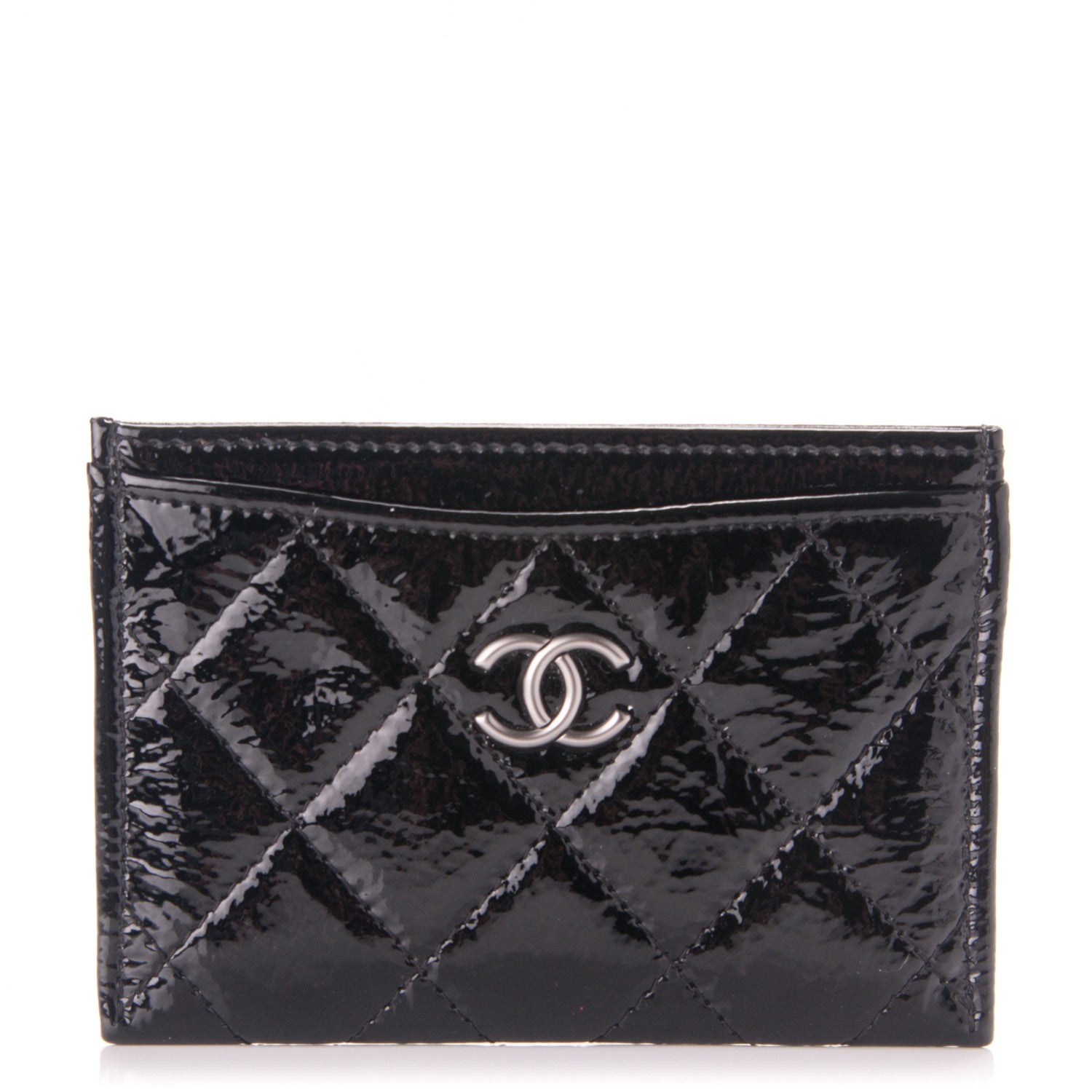 Chanel Patent Calfskin Quilted Card Holder Black 1 of 7