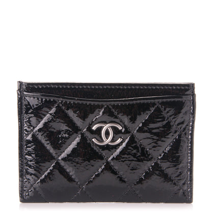 Chanel Patent Calfskin Quilted Card Holder Black 1 of 7