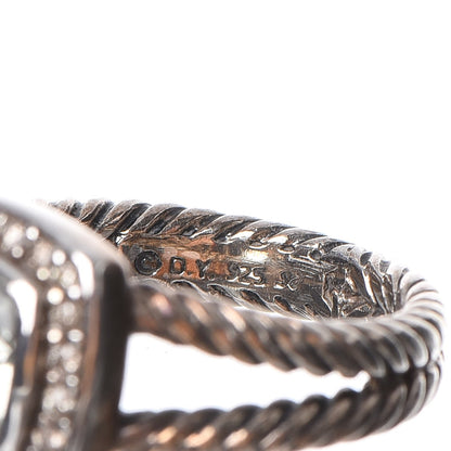 David Yurman Sterling Silver Diamond Prasiolite 7mm Petite Albion Ring 50.6 5.5 4 of 5
