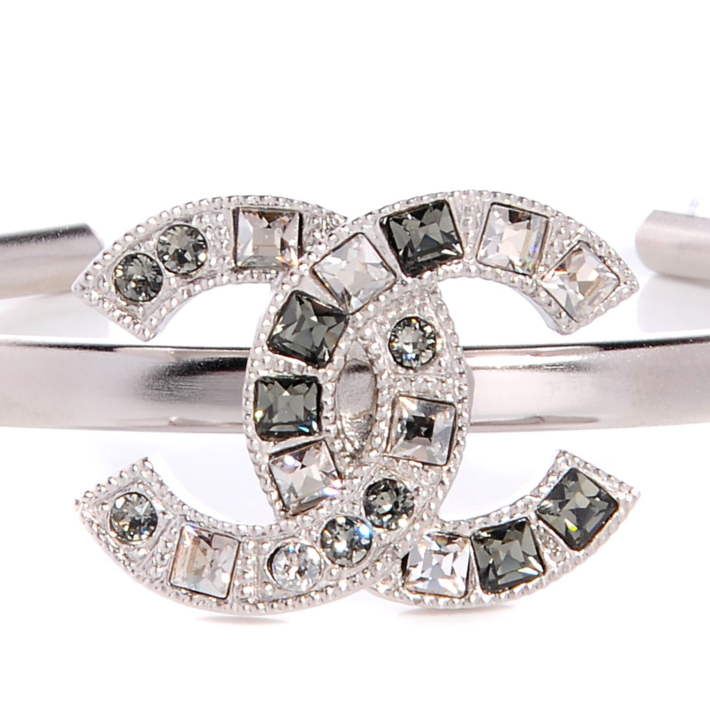 Baguette Crystal CC Bracelet Silver Grey