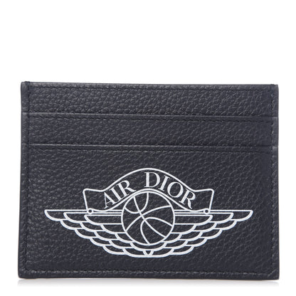 Christian Dior X AIR JORDAN Grained Calfskin Card Holder Bleu 1 of 6