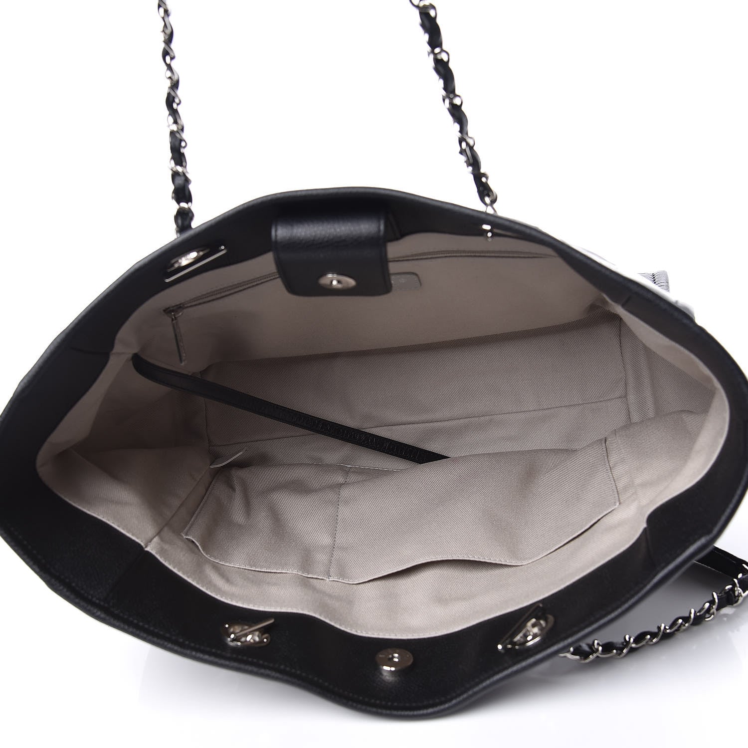 Chanel Glazed Calfskin Small Deauville Tote Black 5 of 14